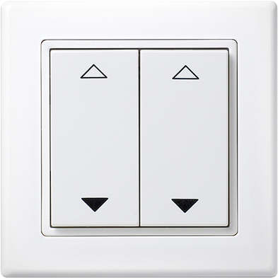 Schalter 55x55 4-Kanal Jalousie Merten polarweiß