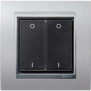 Schalter 55x55 4-Kanal Licht Gira anthrazit aluminium