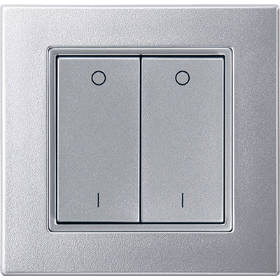 Schalter 55x55 4-Kanal Licht Merten aluminium