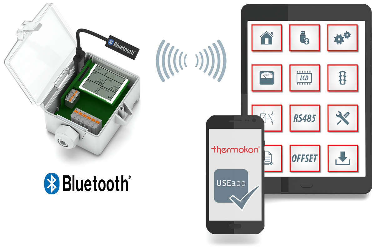 USEapp auf Tablet und Smartphone mit Gerät